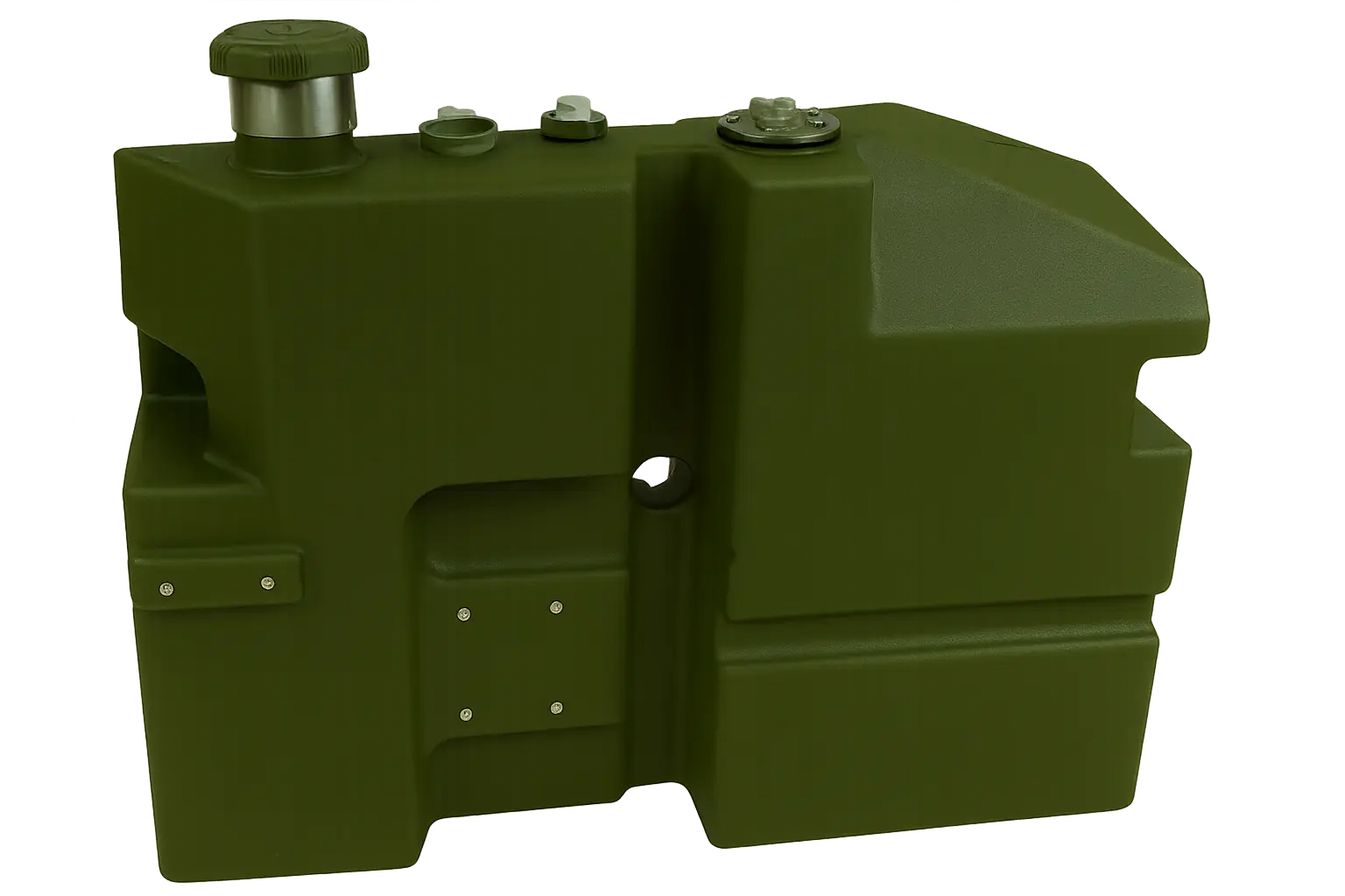 Rotomoulded fuel tank military wheel loader